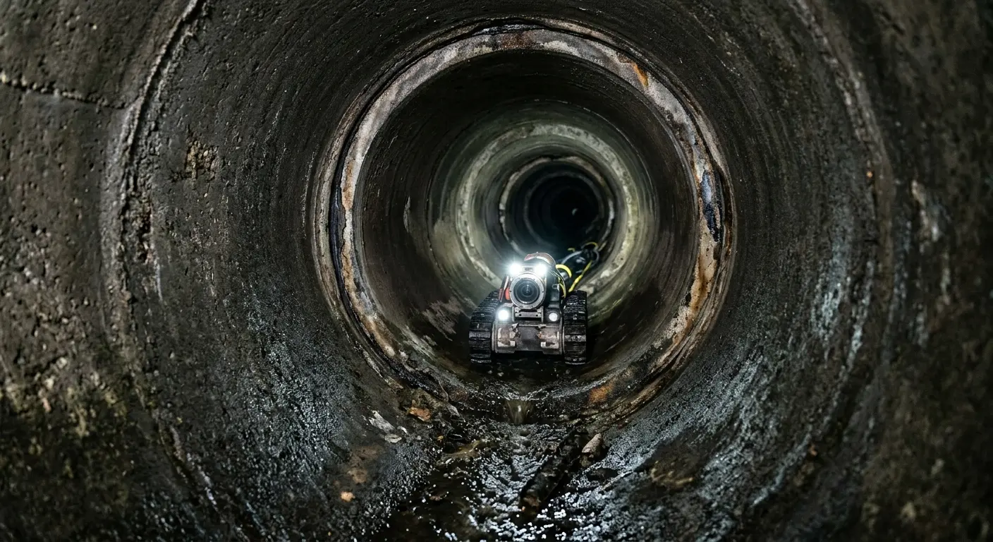 Robotic sewer camera inspecting pipe interior for Drain Snake Service in Boulder City